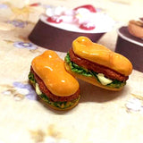 10pcs Resin Hamburger Charms for DIY Earrings Key Chains