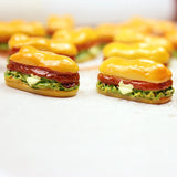 10pcs Resin Hamburger Charms for DIY Earrings Key Chains