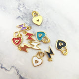 10pcs Love Heart Lock Lightning Shape Pendant for Girls DIY