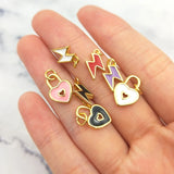 10pcs Love Heart Lock Lightning Shape Pendant for Girls DIY