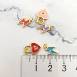 10pcs Love Heart Lock Lightning Shape Pendant for Girls DIY