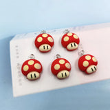 10pcs Mushroom Patch Charms Pendant DIY Earrings Jewelry C806
