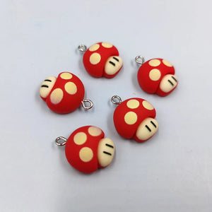 10pcs Mushroom Patch Charms Pendant DIY Earrings Jewelry C806