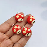 10pcs Mushroom Patch Charms Pendant DIY Earrings Jewelry C806