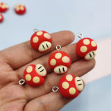 10pcs Mushroom Patch Charms Pendant DIY Earrings Jewelry C806