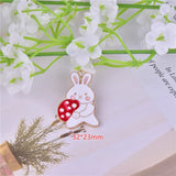 10pcs Mushroom Rabbit Enamel Charms for Jewelry Making