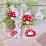 10pcs Mushroom Rabbit Enamel Charms for Jewelry Making