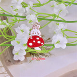 10pcs Mushroom Rabbit Enamel Charms for Jewelry Making