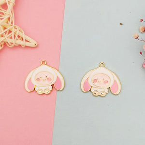 10pcs Rabbit Charms Enamel Charm Pendants Jewelry Making YZ767