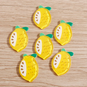 10pcs Lemon Cabochons Resin Flatback for DIY Hairpin Brooch Craft
