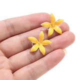 10pcs Romantic Yellow Flower Accessories for DIY Earrings Necklace Wedding