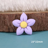 10pcs Small Flowers Charms Resin Cartoon Pendant Flatback Patch Diy