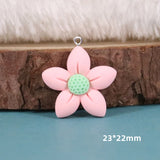 10pcs Small Flowers Charms Resin Cartoon Pendant Flatback Patch Diy