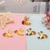 10pcs Squirrel Holding Nuts Enamel Charms Pendant Animals Golden Base