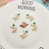 Enamel Astronaut Planet Charms Alloy Jewelry Pendants Earring Parts YZ747