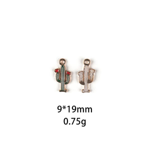 10pcs Cactus Enamel Charms for Jewelry Making