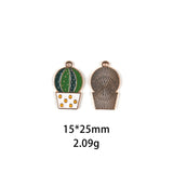 10pcs Cactus Enamel Charms for Jewelry Making