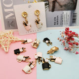 10pcs DIY Charms Enamel Makeup Cup Alloy Pendant for Jewelry Making
