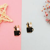10pcs DIY Charms Enamel Makeup Cup Alloy Pendant for Jewelry Making