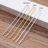 10pcs DIY Hair Sticks Raw Brass U shape Hair Pins Blank Base Setting