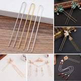 10pcs DIY Hair Sticks Raw Brass U shape Hair Pins Blank Base Setting