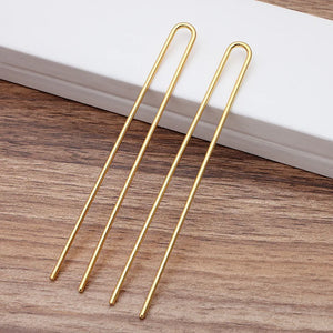 10pcs DIY Hair Sticks Raw Brass U shape Hair Pins Blank Base Setting