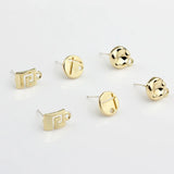 10pcs Irregular Earrings Connectors Stud Base for DIY Jewelry Making