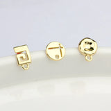 10pcs Irregular Earrings Connectors Stud Base for DIY Jewelry Making