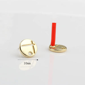 10pcs Irregular Earrings Connectors Stud Base for DIY Jewelry Making