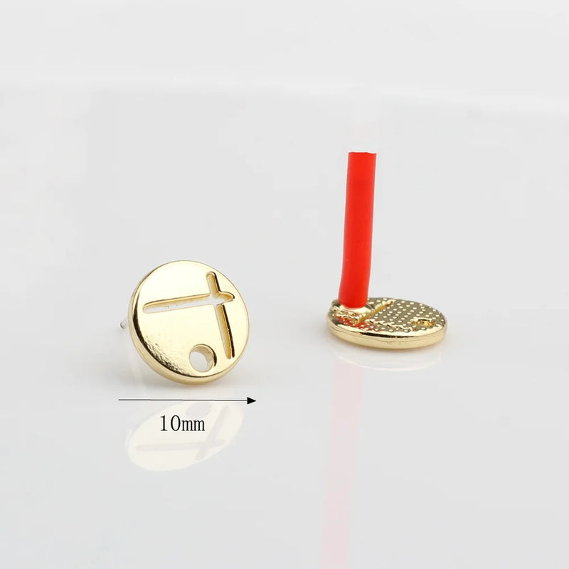10pcs Irregular Earrings Connectors Stud Base for DIY Jewelry Making
