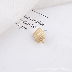 10pcs Matt Golden Earrings Settings for Jewelry Making