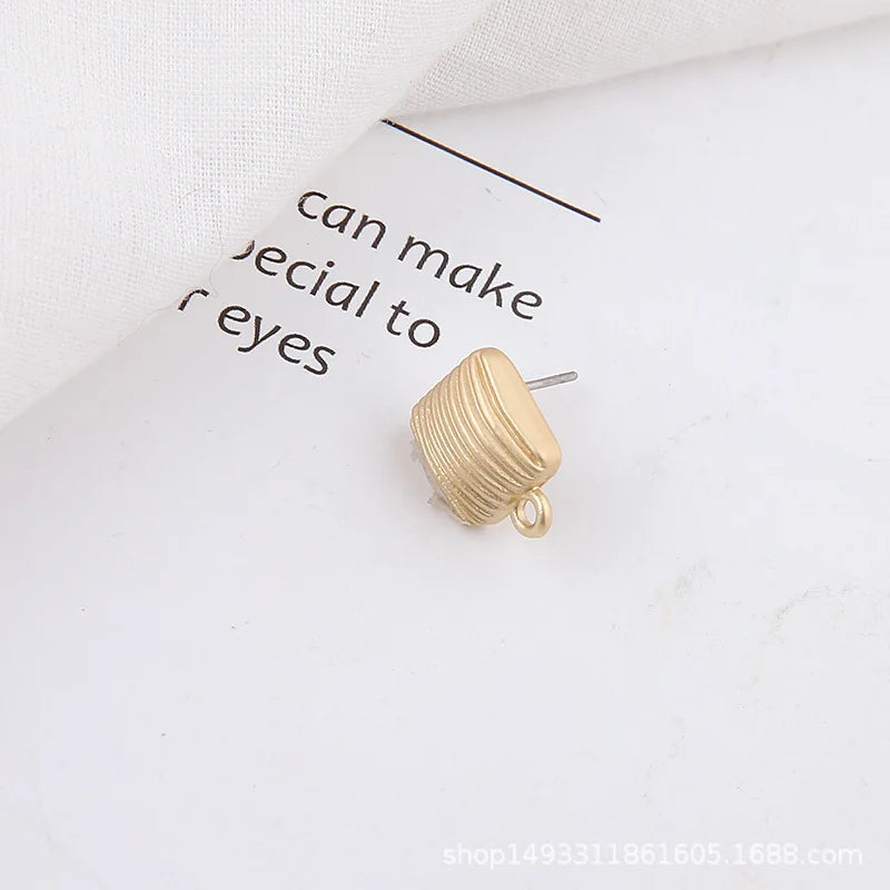 10pcs Matt Golden Earrings Settings for Jewelry Making
