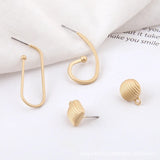 10pcs Matt Golden Earrings Settings for Jewelry Making