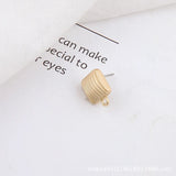 10pcs Matt Golden Earrings Settings for Jewelry Making