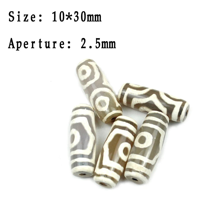 10pcs Agate Beads Rice-shaped Sky Eyeball Crafts 10*30MM DIY Necklace Pendant