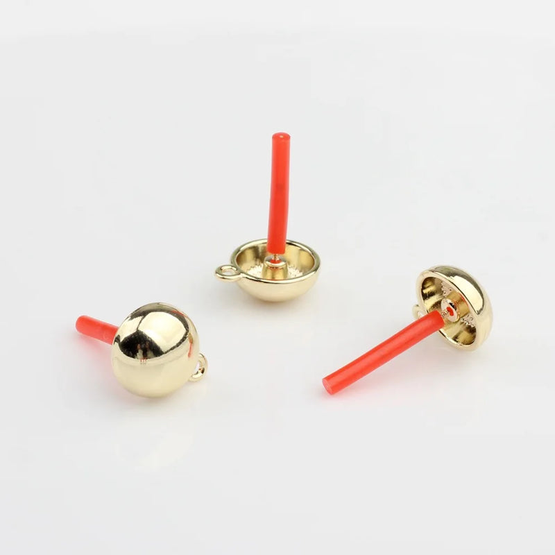 10pcs DIY Round Earrings Connecotors Stud Earrings Base for Jewelry Making