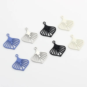 10pcs DIY Silver Leaf Pendant Charms for Jewelry Making Findings