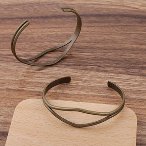 10pcs DIY Copper Bangle Bracelet Base Blanks Open Cuff Bracelet Settings