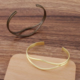 10pcs DIY Copper Bangle Bracelet Base Blanks Open Cuff Bracelet Settings
