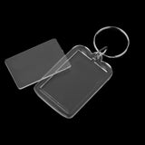 10pcs DIY Split Ring Key Chain Transparent Acrylic Insert Photo Frame Keyring