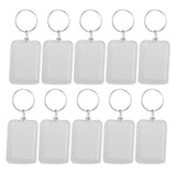10pcs DIY Split Ring Key Chain Transparent Acrylic Insert Photo Frame Keyring