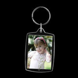 10pcs DIY Split Ring Key Chain Transparent Acrylic Insert Photo Frame Keyring
