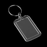 10pcs DIY Split Ring Key Chain Transparent Acrylic Insert Photo Frame Keyring