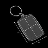 10pcs DIY Split Ring Key Chain Transparent Acrylic Insert Photo Frame Keyring
