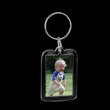 10pcs DIY Split Ring Key Chain Transparent Acrylic Insert Photo Frame Keyring