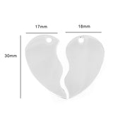10pcs DIY Jewelry Mirror Polishing Heart Pendant Stainless Steel Necklace