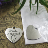 10pcs Dental Assistant Stainless Steel Charms Pendant