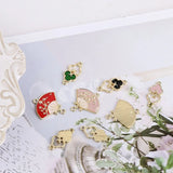 10pcs Chinese Wind Xiangyun Cloud Alloy Fan-shaped Earring Charms