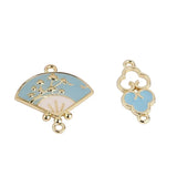 10pcs Chinese Wind Xiangyun Cloud Alloy Fan-shaped Earring Charms