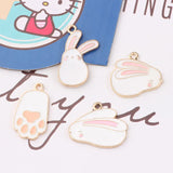 10pcs Rabbit Earring Material Bracelet Pendant Charms